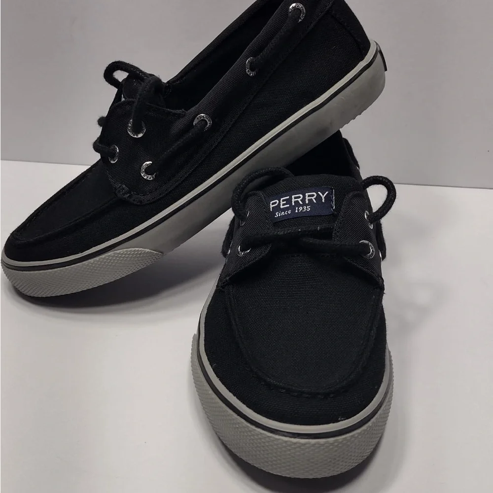 Sperry Men's Black Boat Shoes kids size 3 brand new with out tags